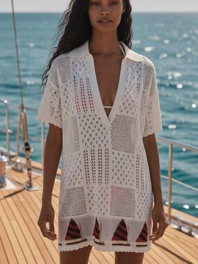 NWT Anthropologie Celandine Short-Sleeve Knit Tunic Mini Dress